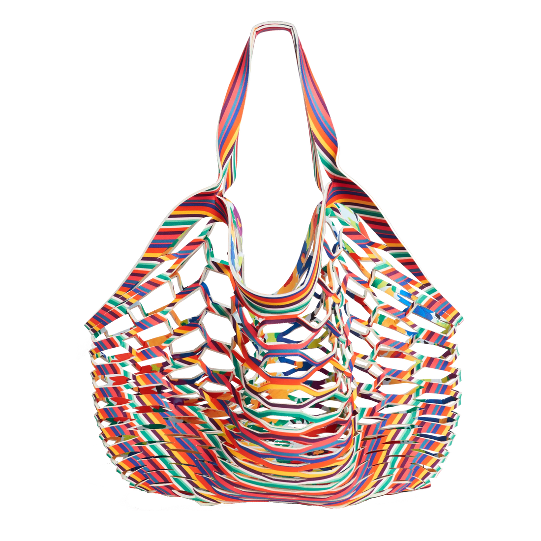 FLORAL EXPLOSION/CANDY STRIPE - FISHERMAN'S TOTE