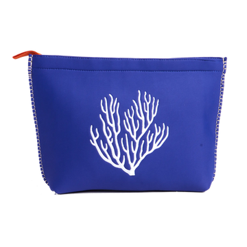 COVER SWIM NAVY CORAL EMBROIDERY - SKIPPER POUCH