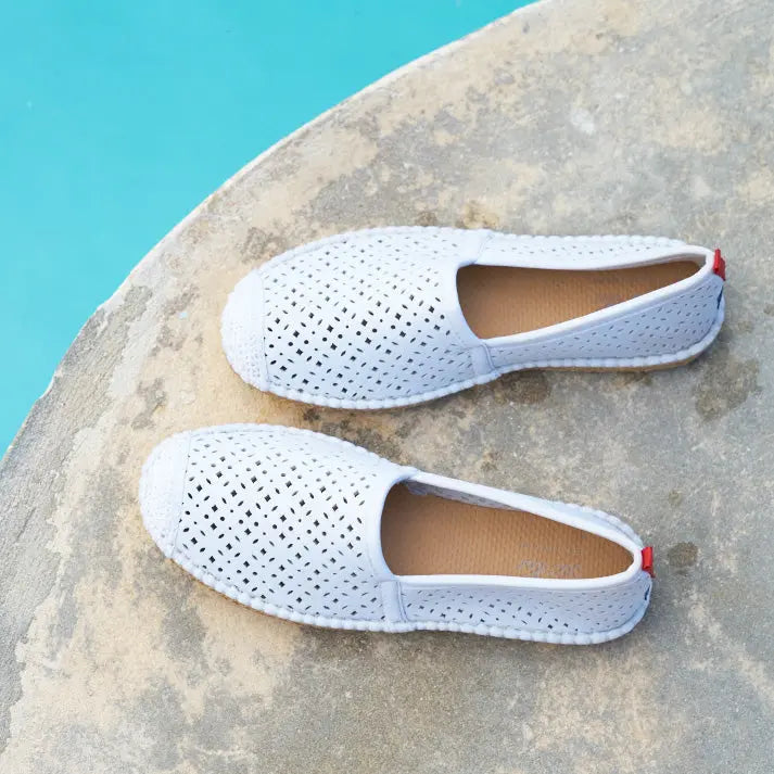 WHITE EYELET - WOMENS BEACHCOMBER ESPADRILLE Sea Star Beachwear