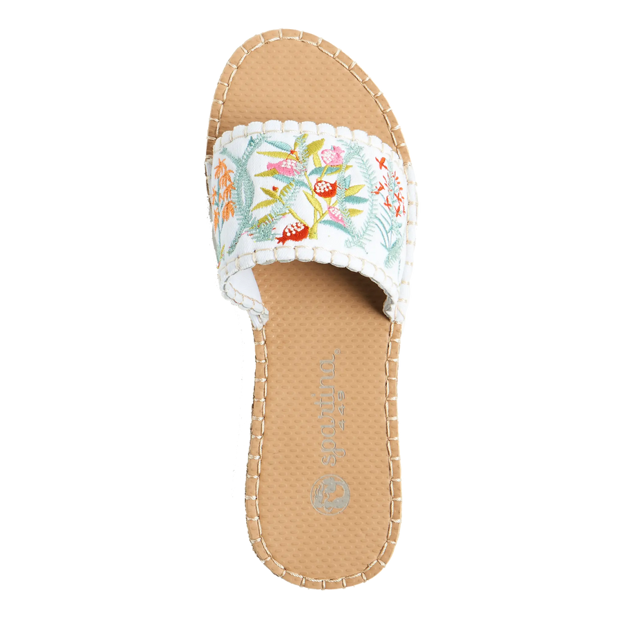 SPARTINA 449 QUEENIE TOPIARY EMBROIDERY - WOMENS CABANA SLIDE