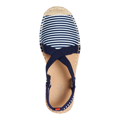 NAVY/WHITE MICROSTRIPE - WOMENS SEAFARER SLINGBACK Sea Star Beachwear